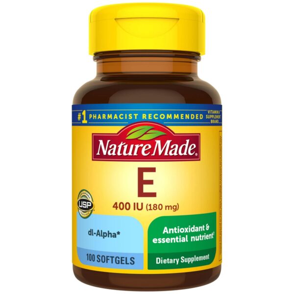 Frasco Nature Made Vitamina E 180 mg suplemento antioxidante
