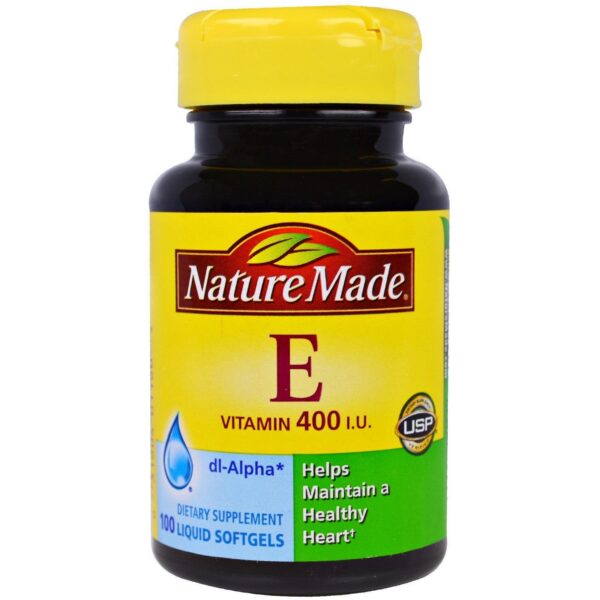 Frontal de Nature Made Vitamina E cápsulas blandas