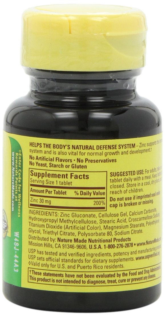 Caja Nature Made Zinc 30 mg
