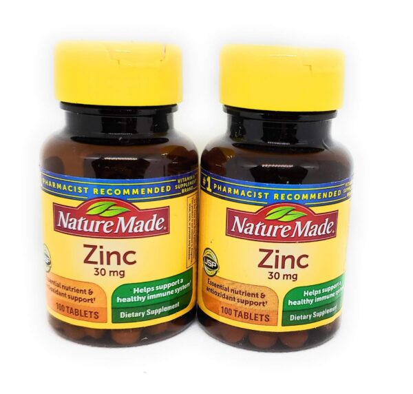 Tableta Nature Made Zinc 30 mg en botella