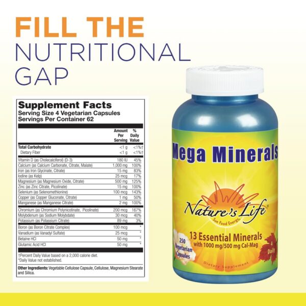 Capsulas Nature's Life Mega Minerals