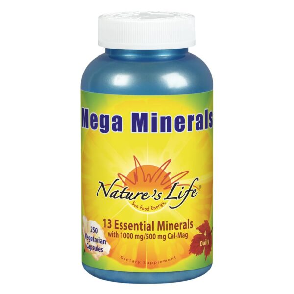 Version 1.0.0 Nature's Life Mega Minerals Complex – frasco frontal