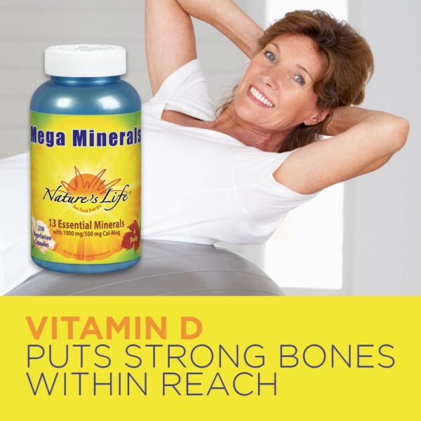 Version 1.0.0 Nature's Life Mega Minerals – etiqueta lateral