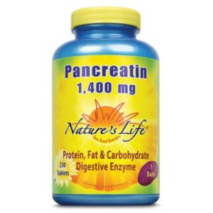 Version 1.0.0 Nature's Life Pancreatin etiqueta frontal