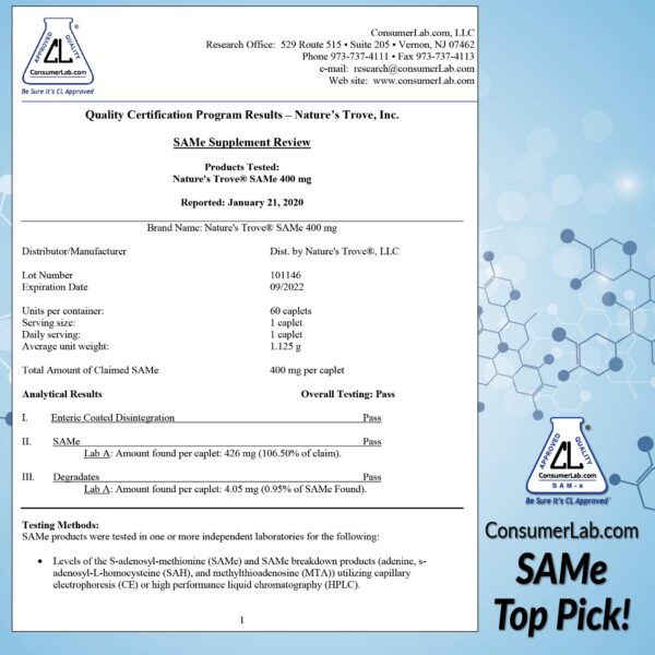 Caja y blister Nature's Trove SAM-e