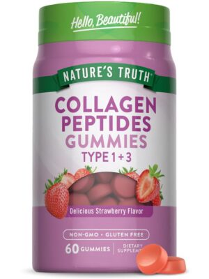 Version 1.0.0 Gomitas de colágeno Nature's Truth para mujeres etiqueta frontal