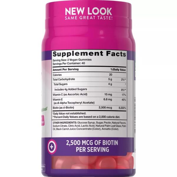 Etiqueta Nature's Truth gomitas biotina