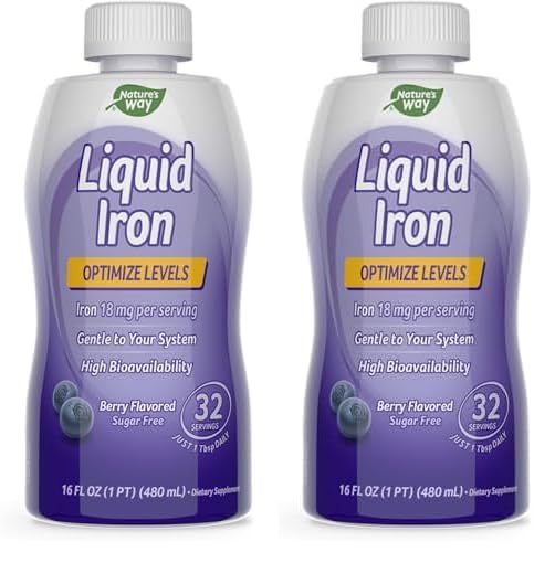 Frasco de hierro líquido Nature's Way con sabor bayas
