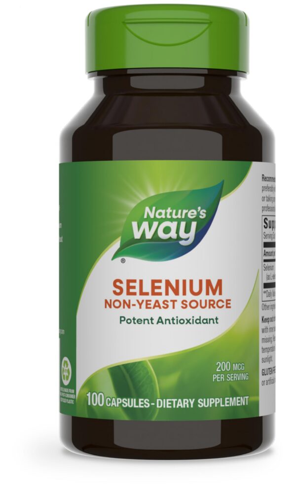 Botella Nature's Way Selenium con etiqueta