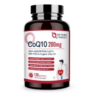 Frente de frasco Nature Target CoQ10 200 mg softgels