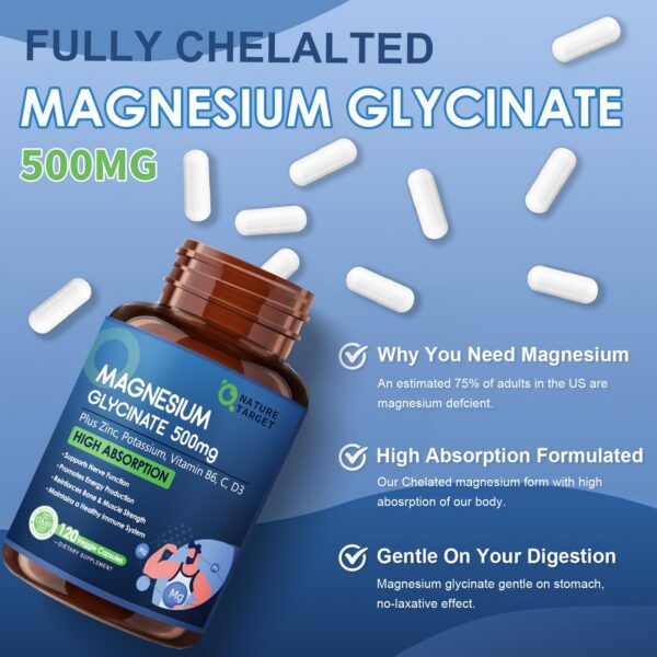 Etiqueta de Nature Target Magnesium Glycinate