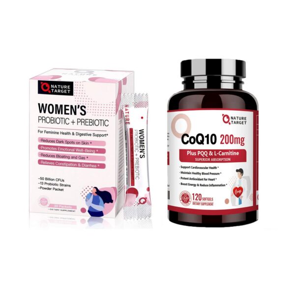 Polvo probiótico Nature Target para mujeres con CoQ10 y Omega-3