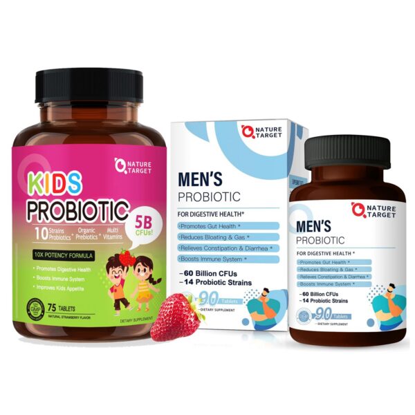 NATURE TARGET probióticos hombres y niños suplemento masticable