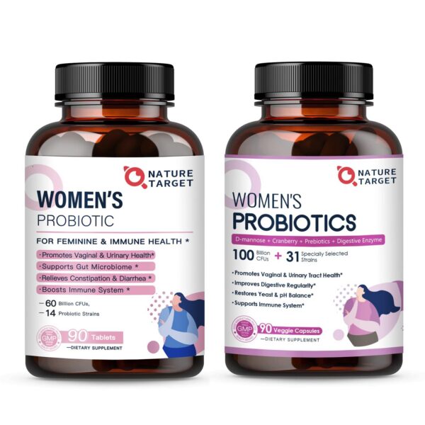 NATURE TARGET probióticos para mujer suplemento 50 mil millones ufc