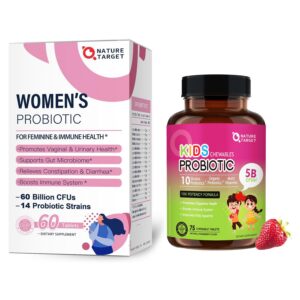 NATURE TARGET probióticos para mujeres y niños suplemento 60 mil millones ufc