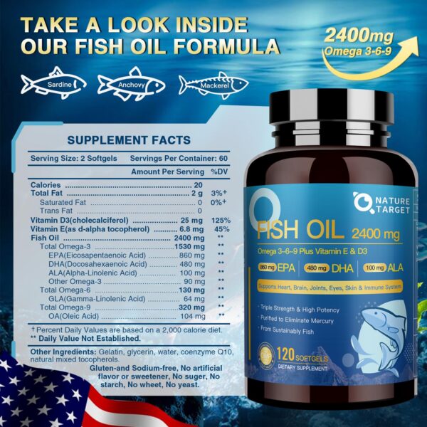 Etiqueta de Nature Target Triple Omega 3-6-9