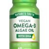 Frasco Nature's Truth Omega 3 vegano - cápsulas blandas