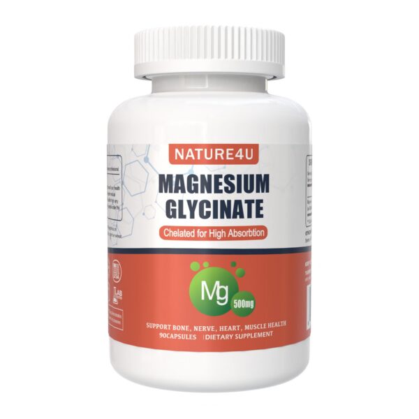 Version 1.0.0 Frente de la botella Nature4U Magnesium Glycinate 500 mg