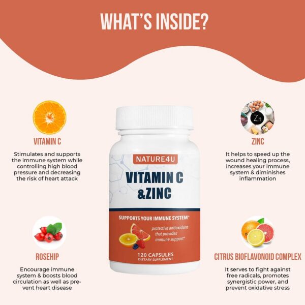 Nature4U suplemento inmunológico con rosa mosqueta y zinc