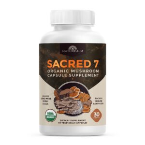 Version 1.0.0 Naturealm Sacred 7 suplemento extracto hongos orgánicos 90 cápsulas