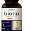NatureBell biotina 10000 mcg frente envase