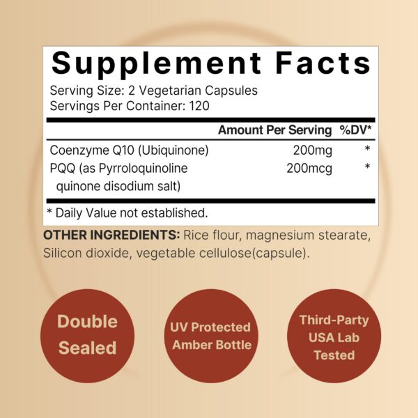 Etiqueta NatureBell CoQ10 con PQQ