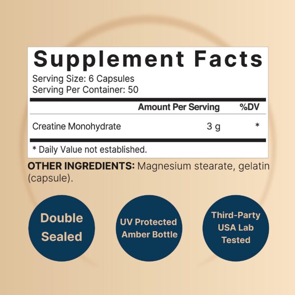 Etiqueta del producto creatina monohidratada micronizada