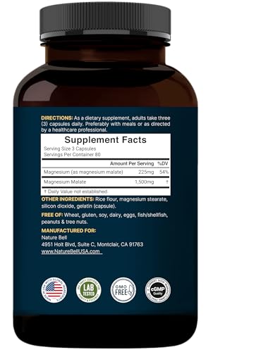 Cápsulas de magnesio malato en primer plano