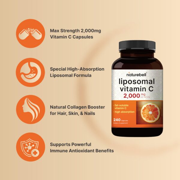 Version 1.0.0 Etiqueta frontal del suplemento NatureBell vitamina C liposomal