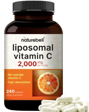 Botella de cápsulas de vitamina C liposomal NatureBell