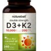 NatureBell vitamina d3 k2 10000 ui softgels botella frontal