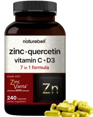 Etiqueta frontal de NatureBell Zinc Quercetin
