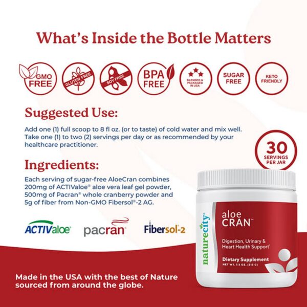 NatureCity suplemento AloeCran polvo para bebida sin azúcar