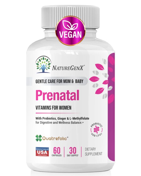 Frasco NatureGenX Prenatal con etiqueta