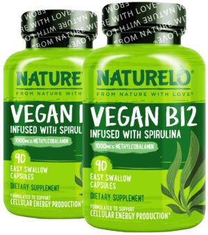 Version 1.0.0 Naturelo B12 vegano 1000 mcg espirulina orgánica - etiqueta