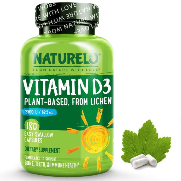 NATURELO cápsulas vitamina D3 vegana liquen 2500 IU