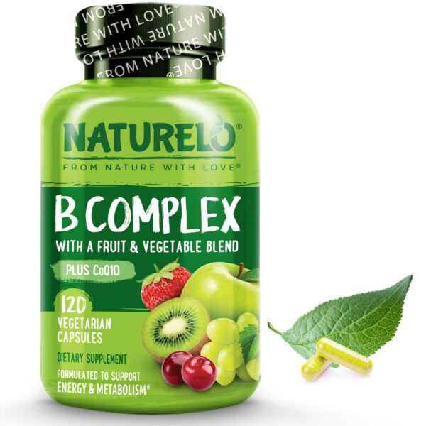 Frasco NATURELO complejo vitamina B 120 cápsulas vegano
