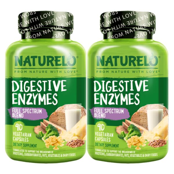 Frente del frasco NATURELO Digestive Enzymes