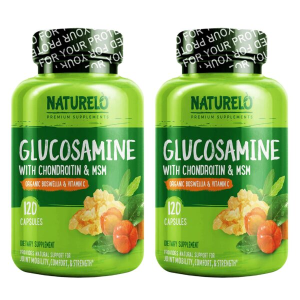 Frasco Naturelo Glucosamina Condroitina MSM con Boswellia