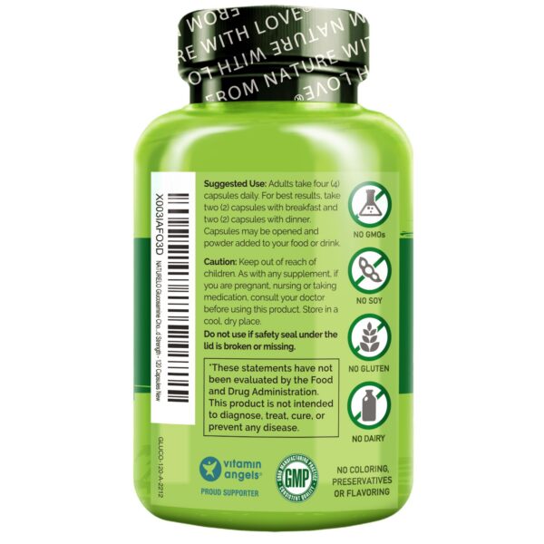 Version 1.0.0 Etiqueta de suplemento Naturelo glucosamina condroitina