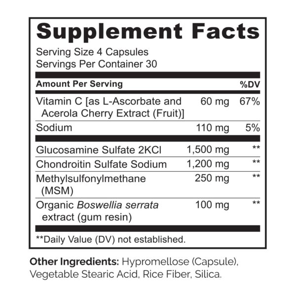 Cápsulas Naturelo Glucosamina Condroitina MSM