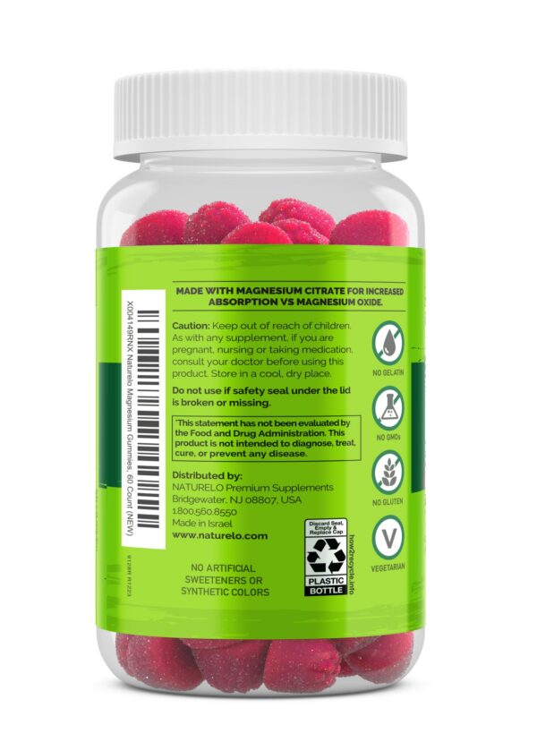 Version 1.0.0 Close-up de la etiqueta de las gomitas