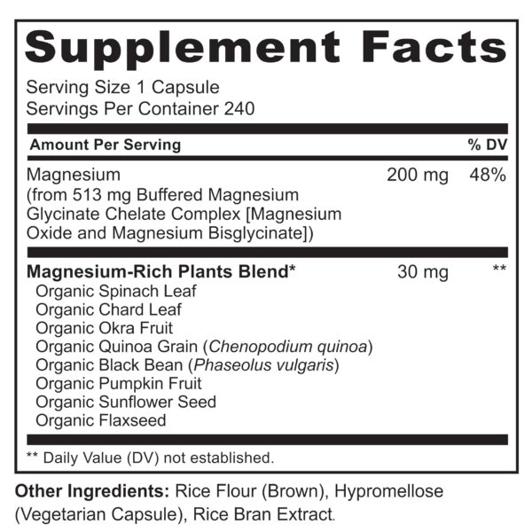 Etiqueta lateral Naturelo magnesio glicinato chelate