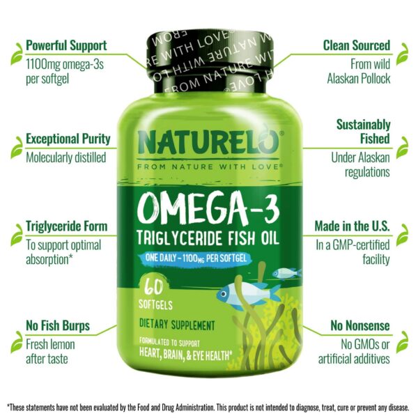 Frasco NATURELO Omega 3 - vista lateral