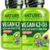 NATURELO Suplemento Vitamina D3 K2 Vegano botella frontal