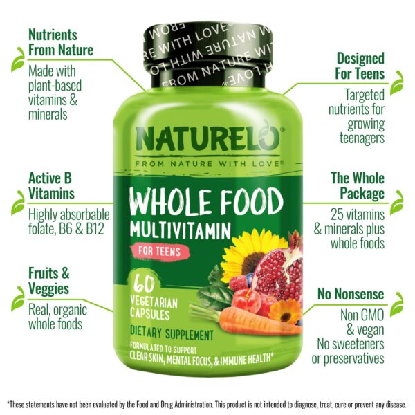 Etiqueta de NATURELO Whole Food Multivitamins