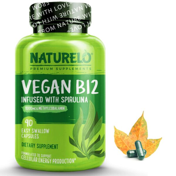 Envase cápsulas vitamina b12 vegana naturelo 1000 mcg
