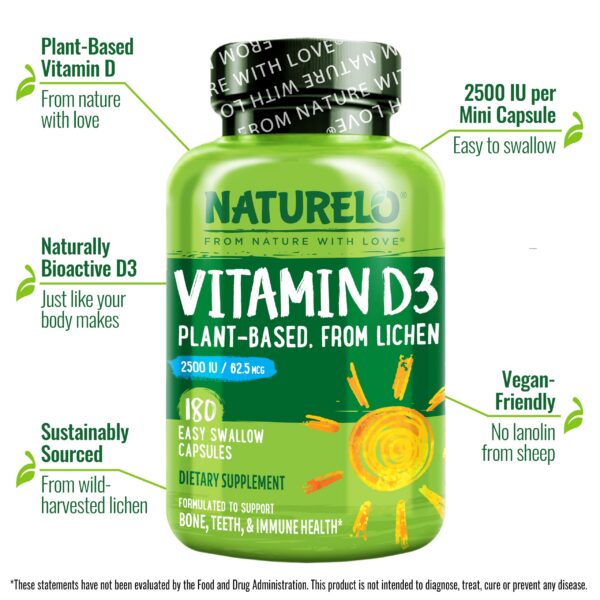 NATURELO vitamina D3 derivado vegetal para salud