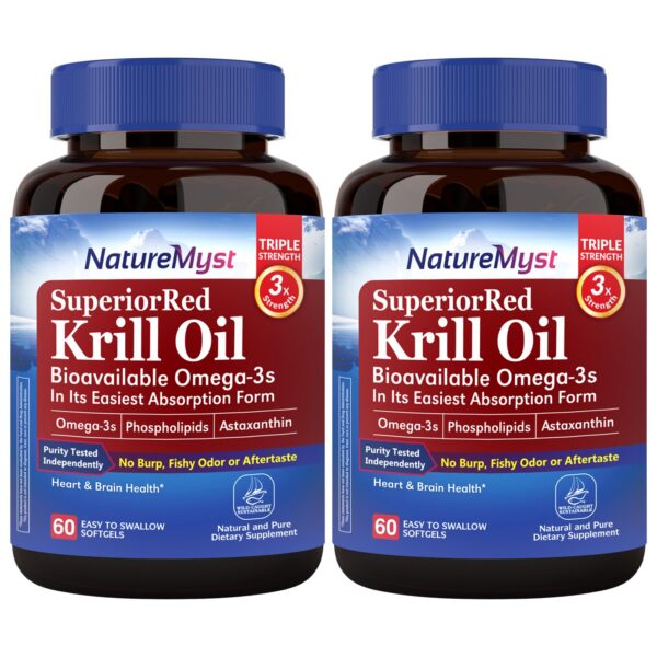 Frente de la botella NatureMyst Krill Oil 1000 mg