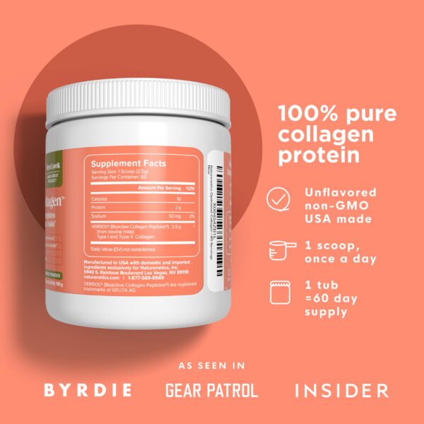 Etiqueta del producto Naturenetics colágeno